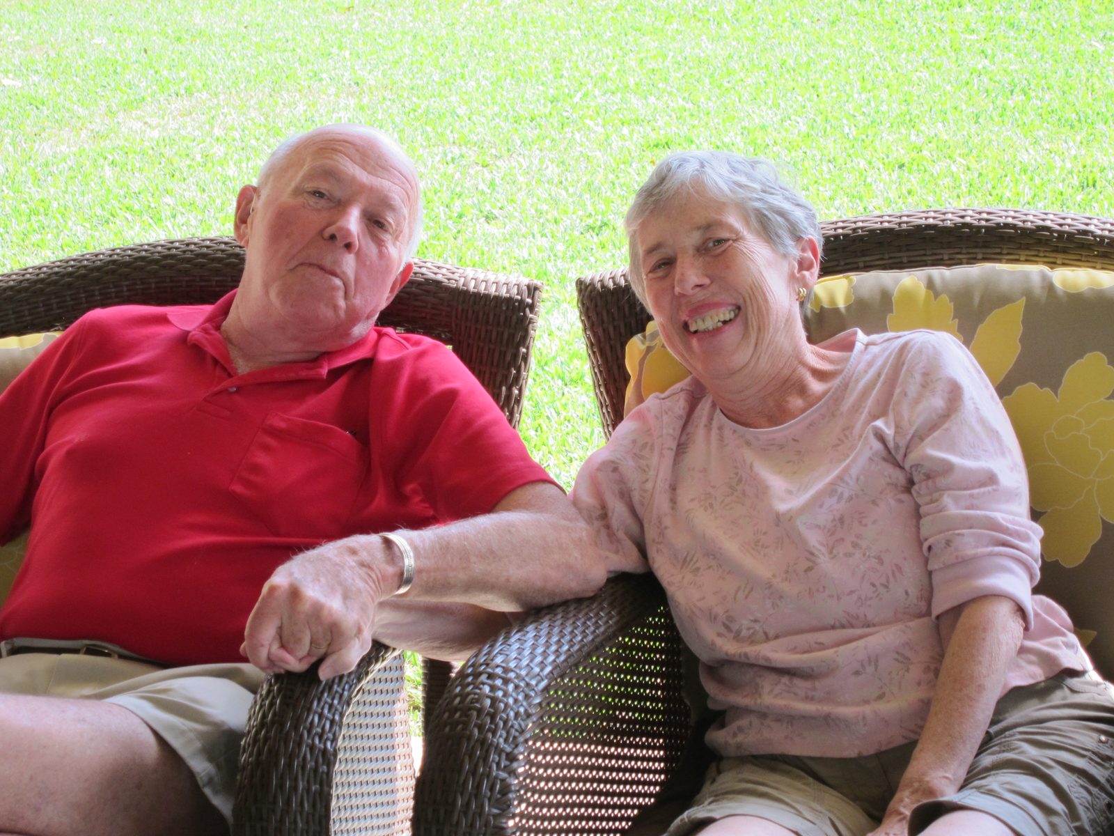 Brother and Sister:  Peter and Lynne Hovell Hoe, enjoying the Florida sunshine and each other